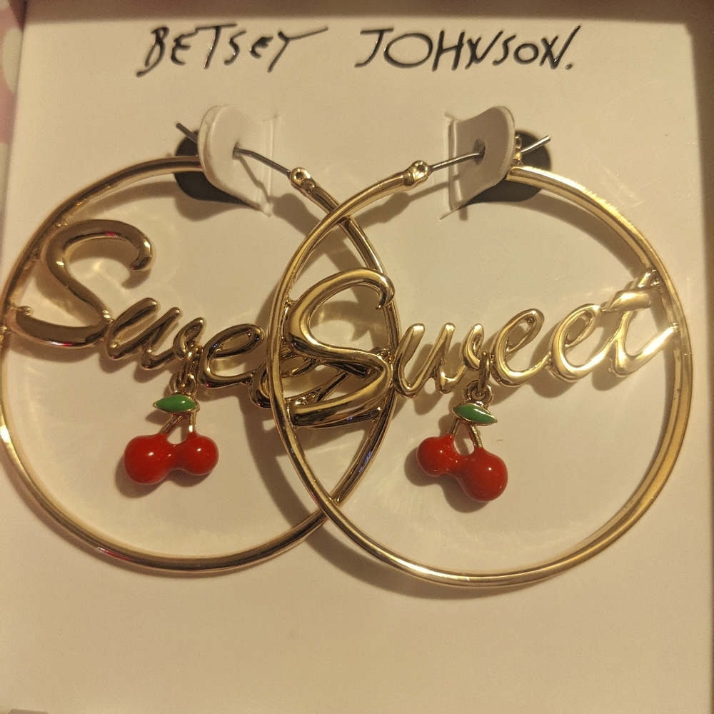 Betsey Johnson 💋Cherry 💋Hoop earrings